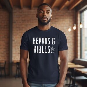 Gildan Navy Blue Beards & Bibles Tee